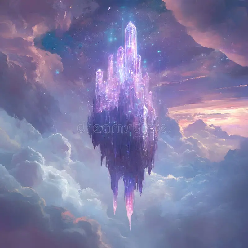 新葡京紫色水晶城堡漂浮在梦幻天空